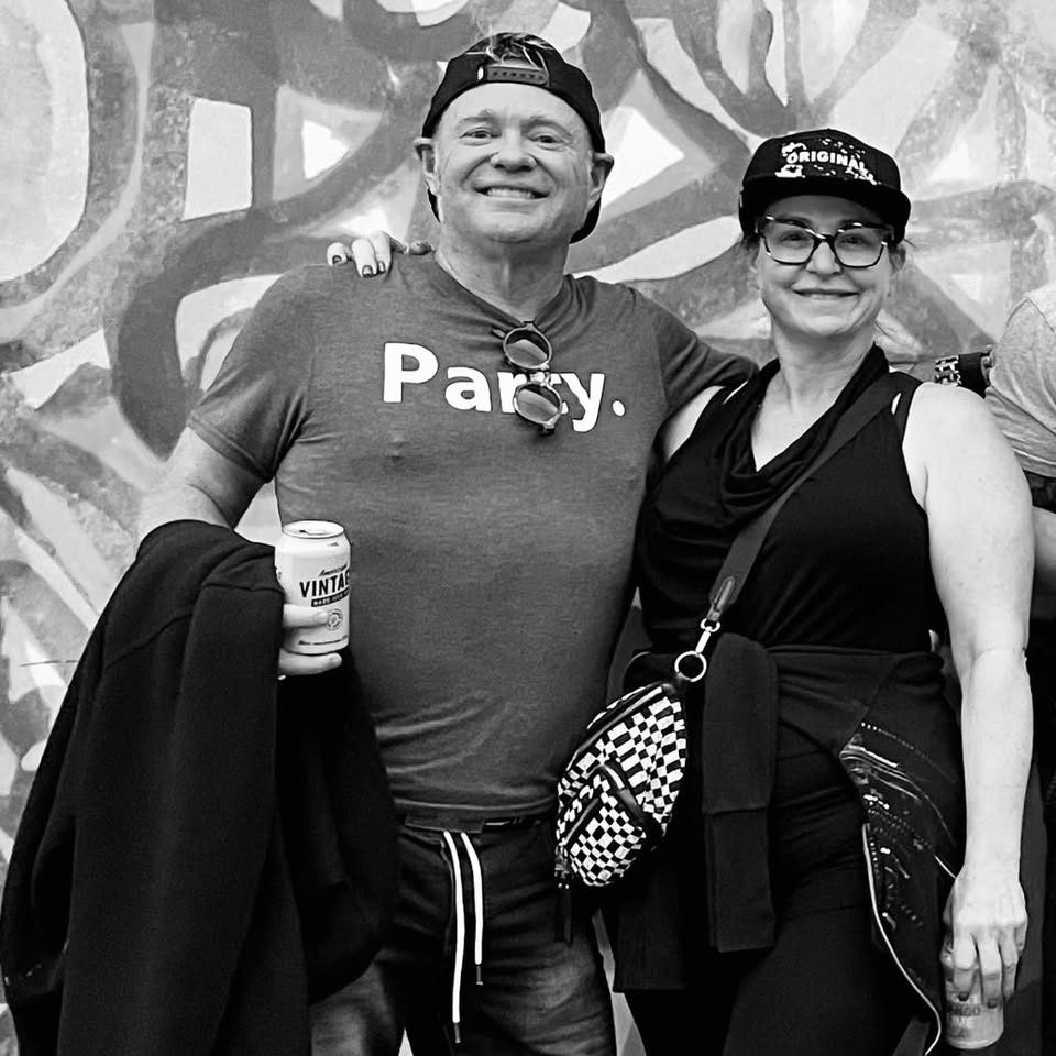Friends outdoors in a Party. tee