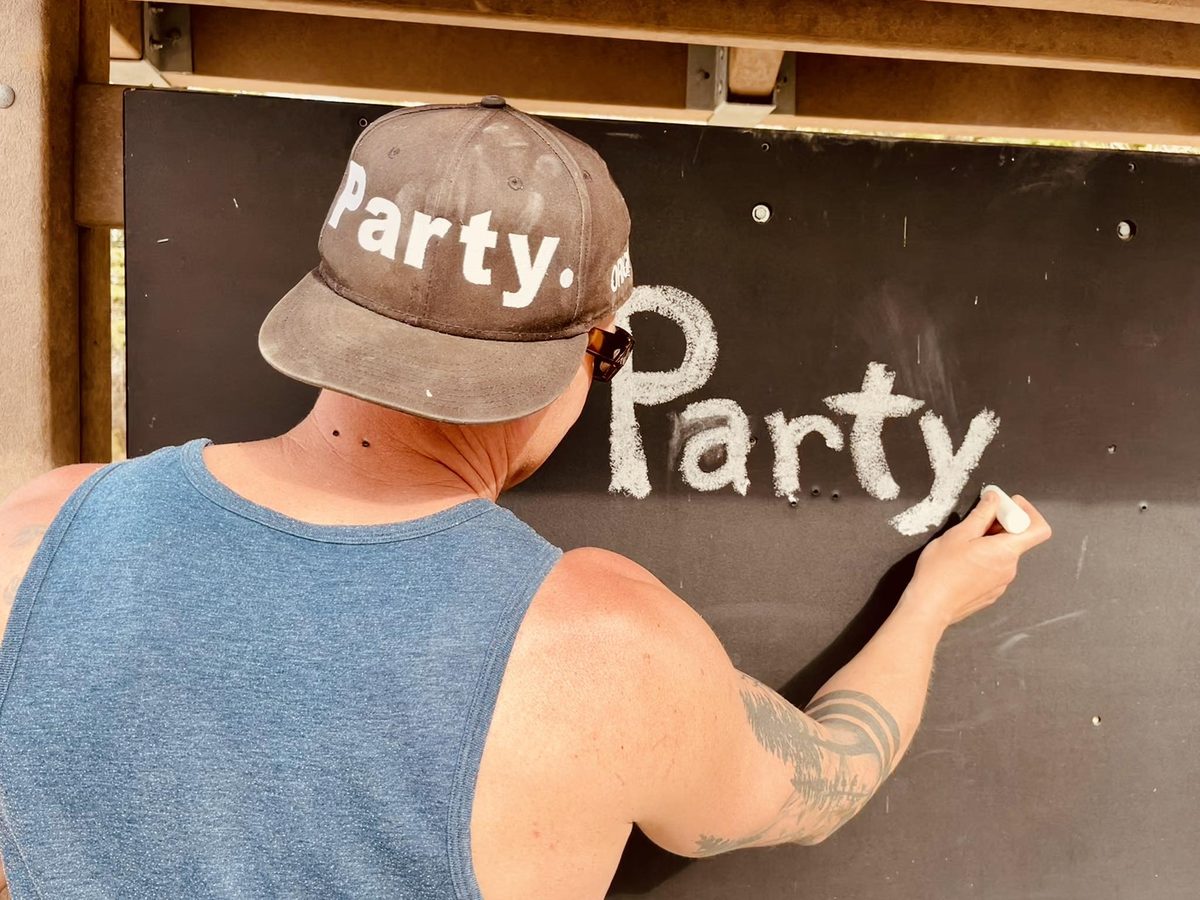 Writing Party. on the board