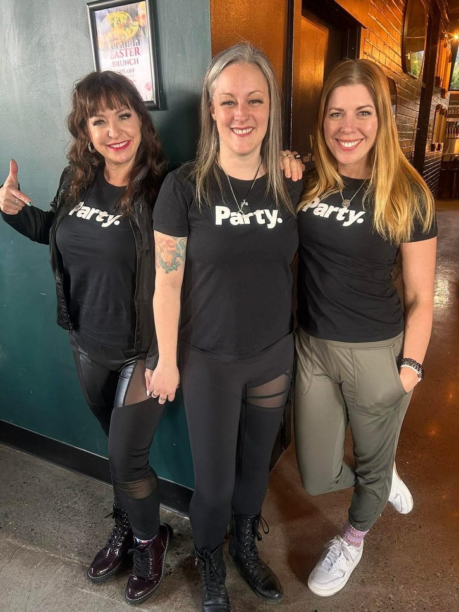 Friends in matching Party. shirts
