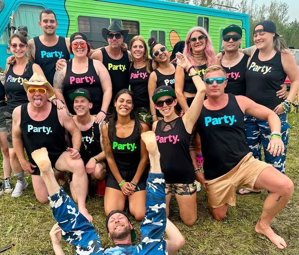Friends living the Party. vibe outdoors